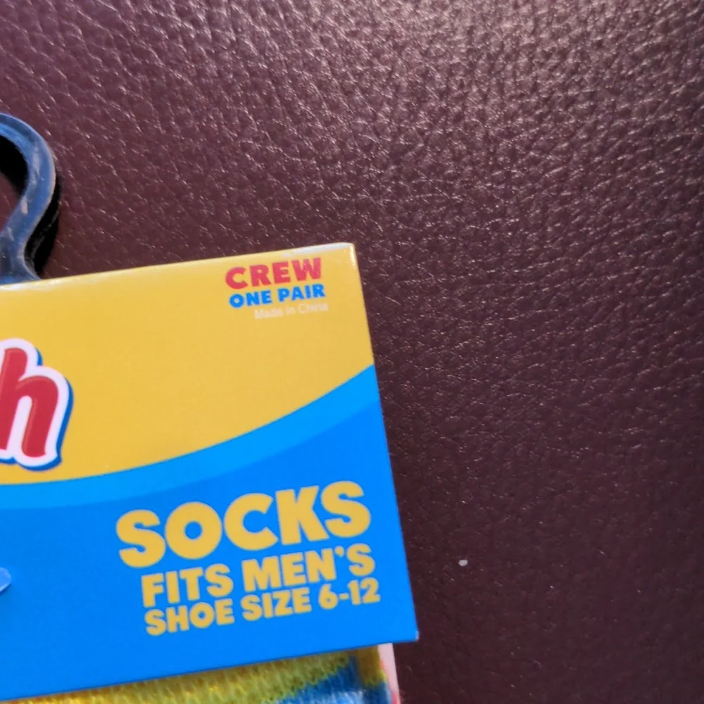 Swedish Fish Candy Socks Red Yellow Blue Strip Unisex